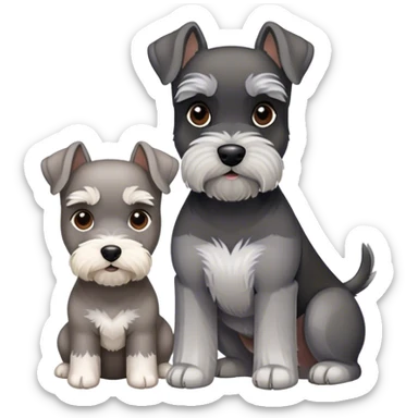 Liver parti mini schnauzer with another gray and black mini schnauzer  sticker
