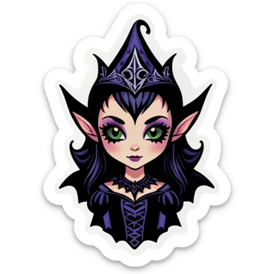 Gothic elf princess sticker
