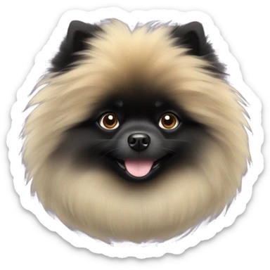 Black fluffy Pomeranian  sticker