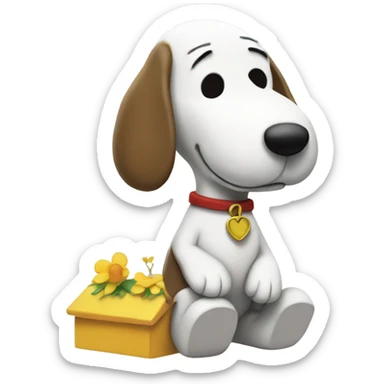 Snoopy with Woodstock  sticker