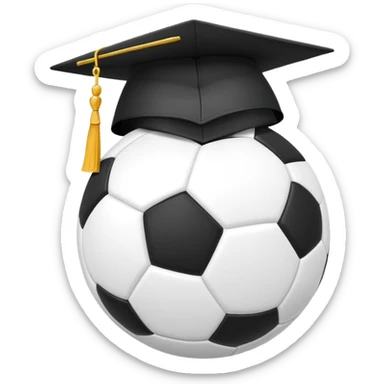 Un emoji de fútbol combinado con estudios sticker