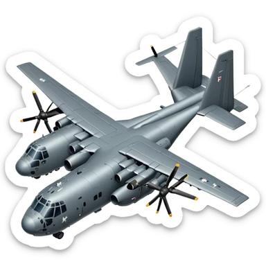 AC-130 gunship aircraft with side-mounted cannons sticker