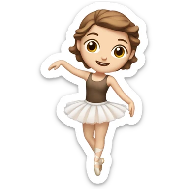 Thin white girl dancing ballet with brown hair  sticker