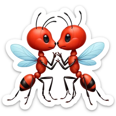Ant and fed kissing sticker