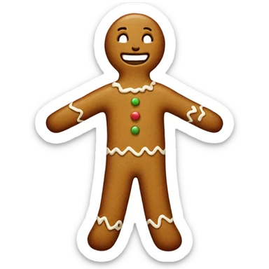 beige gingerbread man sticker