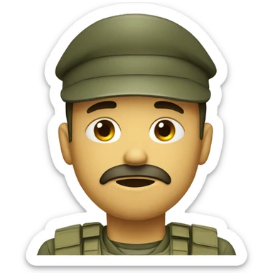 vary sad soldier unhappy\ sticker