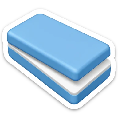 A single white eraser with blue wrap sticker