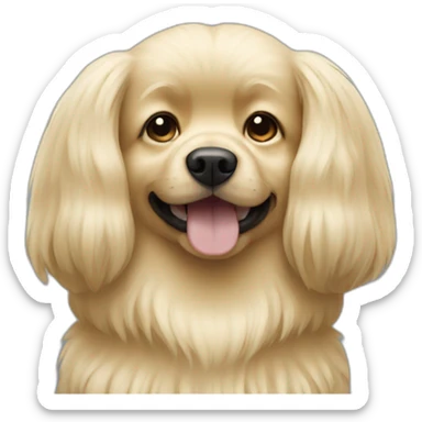Blonde dog with long fur sticker