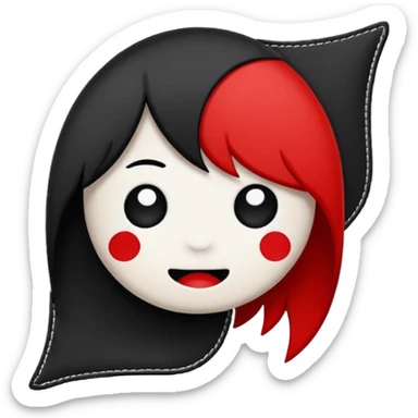 emo banner with stitched patch, cute, expressive, minimal sticker