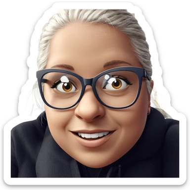 girl with glasses in city sticker