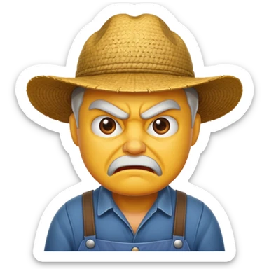 angry farmer  sticker