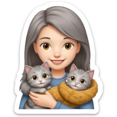 دختر با‌گربه sticker