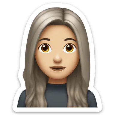 Dark haired , long hair, white girl with brown eyes sticker