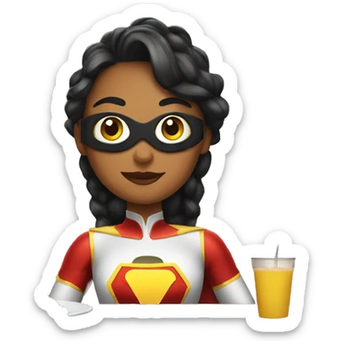 super hero in a estaurant girl sticker