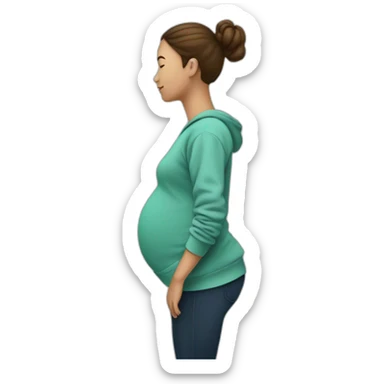 sweatshirt pregnant woman side view sticker