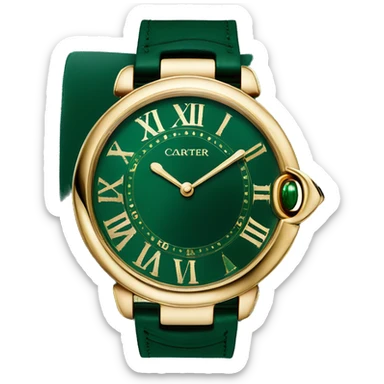 Dark green with gold details cartier watch  sticker