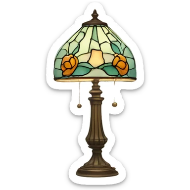 Tiffany lamp on a nightstand  sticker