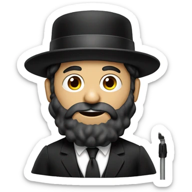 Hasidic Jew holding a Microphone sticker