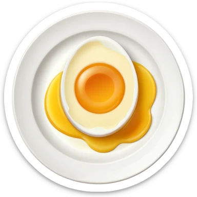 2 Boil egg cut in a plate sticker