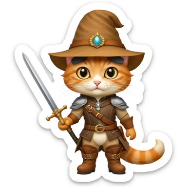 Puss in boots cat sticker