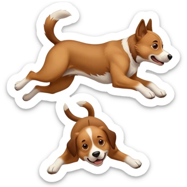 Dog doing a backflip sticker