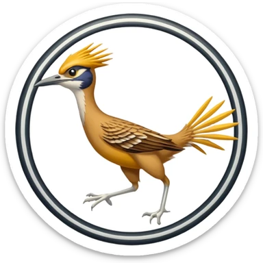 yellow roadrunner . feet are circled by a white line spinning in a circle to indicate running fast. sticker