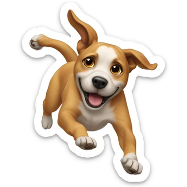 Dog doing a back flip  sticker