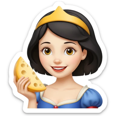 Happy Snow White with cheese sticker