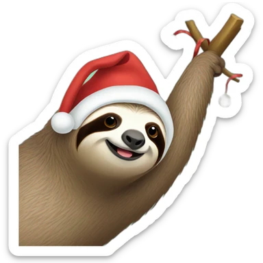 Sloth wearing for Christmas  sticker