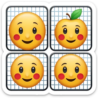 overlapping images, one realistic and one digital grid sticker