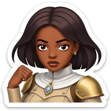 Azealia banks fighting the late queen of england over the assassination of princess diana in the style of attack on titan.  sticker