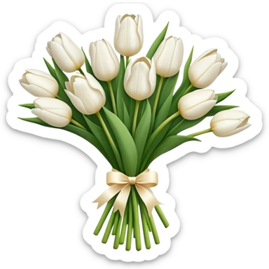 White tulips sticker