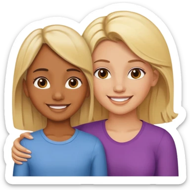 Maman brune et fille blonde sticker