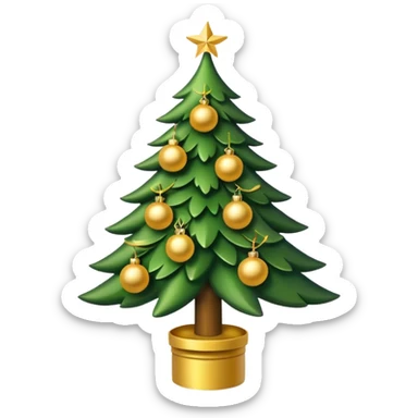 Christmas tree with Gold decorations sticker