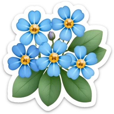 light blue Forget-me-nots sticker