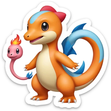 Mezprit-Charmander-Milotic-Oshawott-Pokémon-fusion, full body sticker