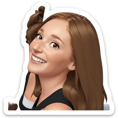 smiling girl with brown hair sticker