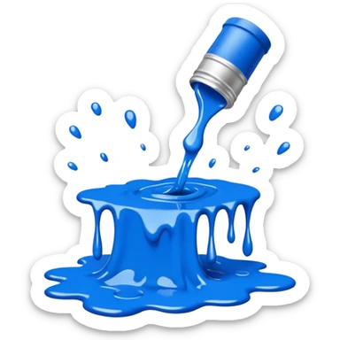 paint splatter, spilled paint, blue color. sticker