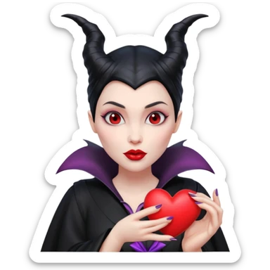 Maleficent blowing a heart sticker