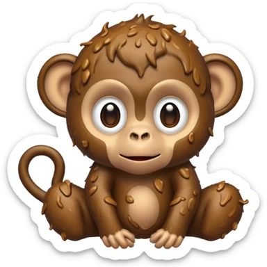 monkey covered in poo sticker