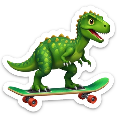 Dinosaur on a skateboard sticker
