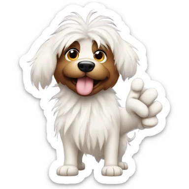 Wave dog mops with middle finger  sticker