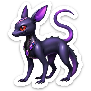 Shiny Edgy Gothic Futuristic Salandit-Umbreon-Espeon-Hybrid (Full body) sticker