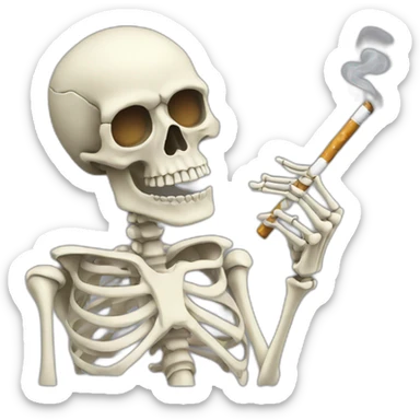 skeleton wuth cigarate sticker