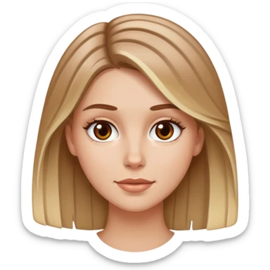 White Girl with blonde highlights in brown hair sticker