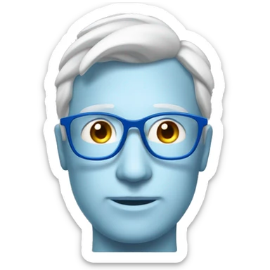 Sportlicher Mann mit blaugünen augen, runder brille ud blon sticker