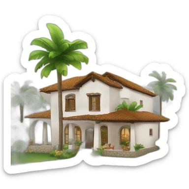 Casa de campo con el fondo transparente sticker