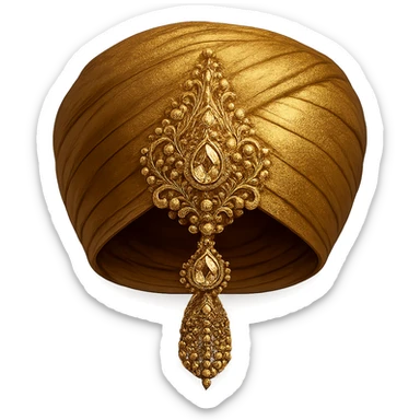 gold imama with intricate jewelry, elegant, detailed, shining, realistic style sticker