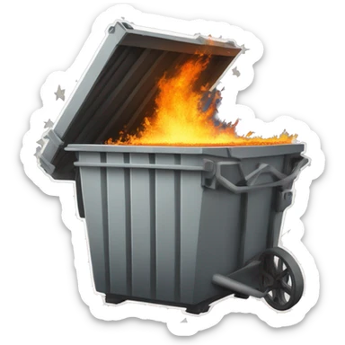 Dumpster fire violin music notes American flag sticker