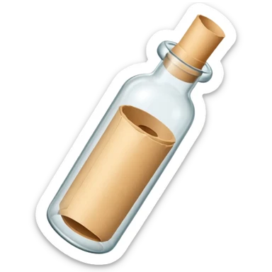 glass bottle with a paper message inside like in movie  sticker